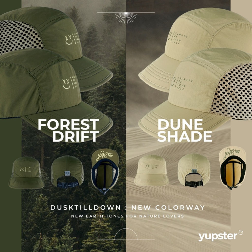YUPSTER - หมวกวิ่ง Duckbill รุ่น Dusk Till Dawn✨New Earth tones ระบายอากาศดี กันแดด น้ำหนักเบา แห้งไว