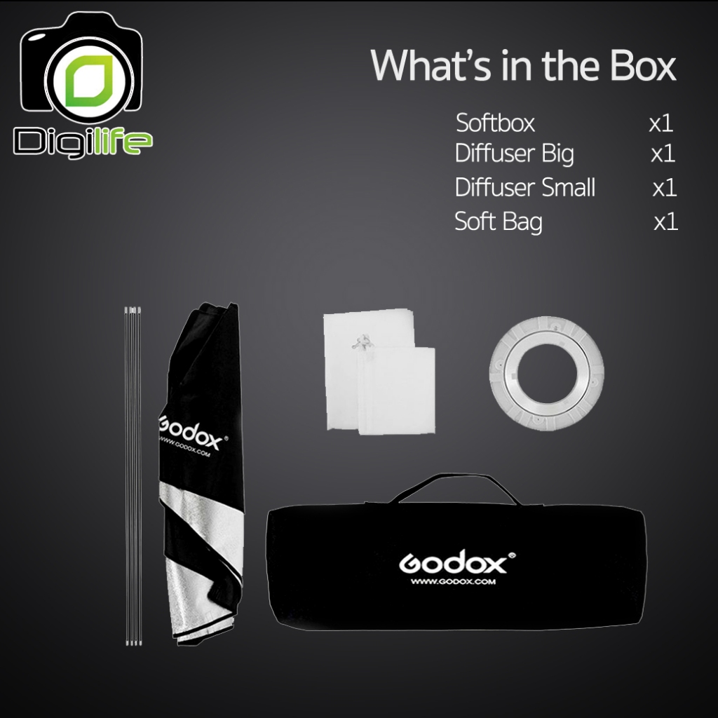 Godox Softbox SB-BW 60*60 cm. Quad Assemble Softbox ( Bowen Mount ) / Digilife Thailand