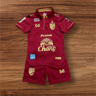 ชุดบอลเด็กคอปกสีพื้นสดใสเด็กหญิงชายใส่ได้มีไซร้เด็ก1ถึง13ขวบผ้าโพลีเอสเตอร์ใส่สบายไม่ร้อน