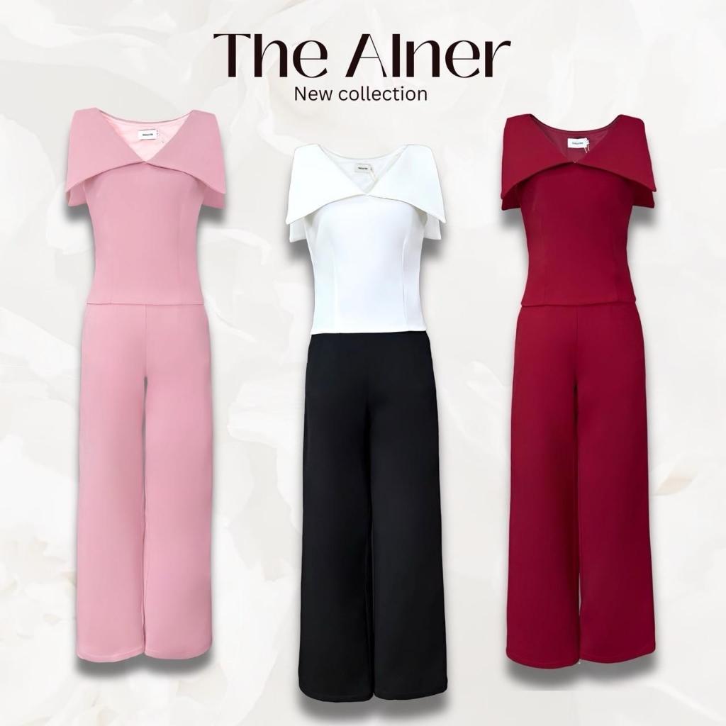 AN671 เซ็ตเสื้อแขนกุดคอปกกะลาสี+กางเกงขายาว The Alner Women Clothing ผู้หญิง
