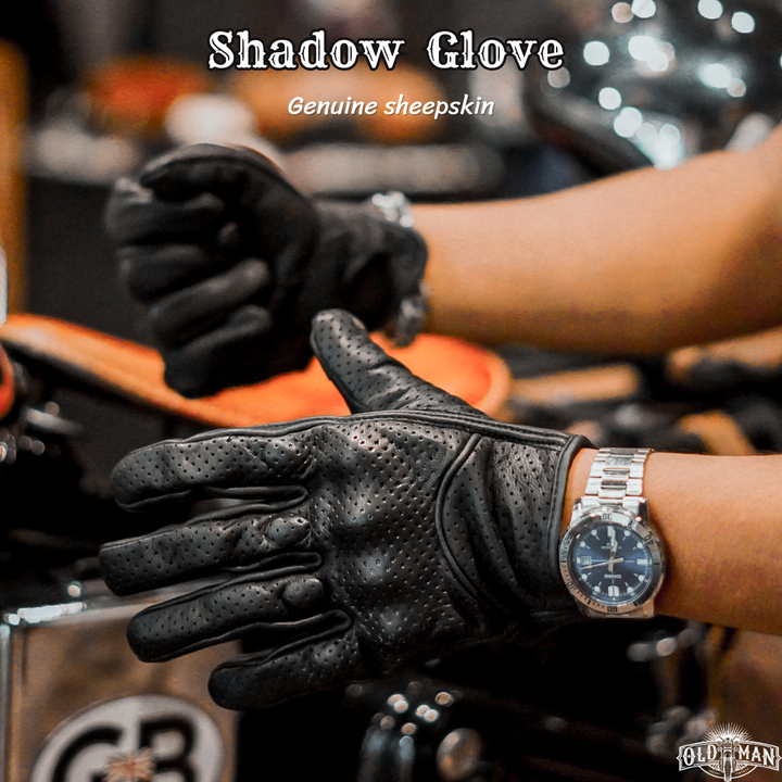 ถุงมือ Shadow หนังแกะแท้เต็มนิ้ว Oldman แท้ 100%