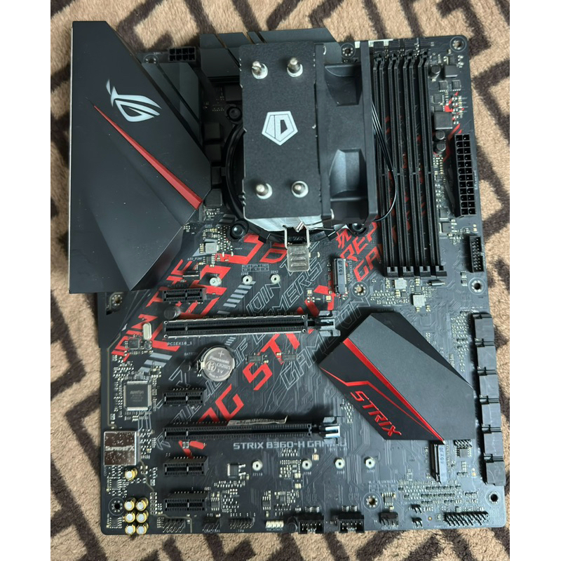 เมนบอร์ดพร้อม CPU intel I5 9400f mainboard asus ROG STRIX B360-H GAMING ใช้งานได้ตามปกติครับ(แถมซิงค