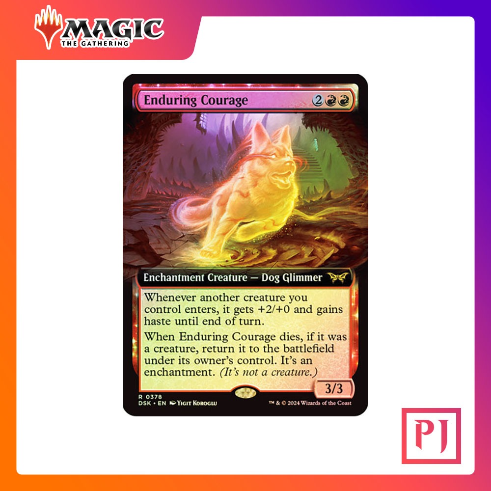 [MTG] Enduring Courage (Extended Art) [FDN] [RED] [RARE] [FOIL] [ENG] (การ์ดเมจิค / Magic the Gathering)