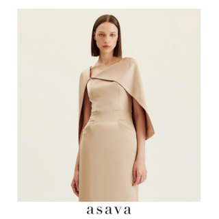 [asava aw24] Brynlee Asymmetric Cape Blouse เสื้อผู้หญิง แขน…