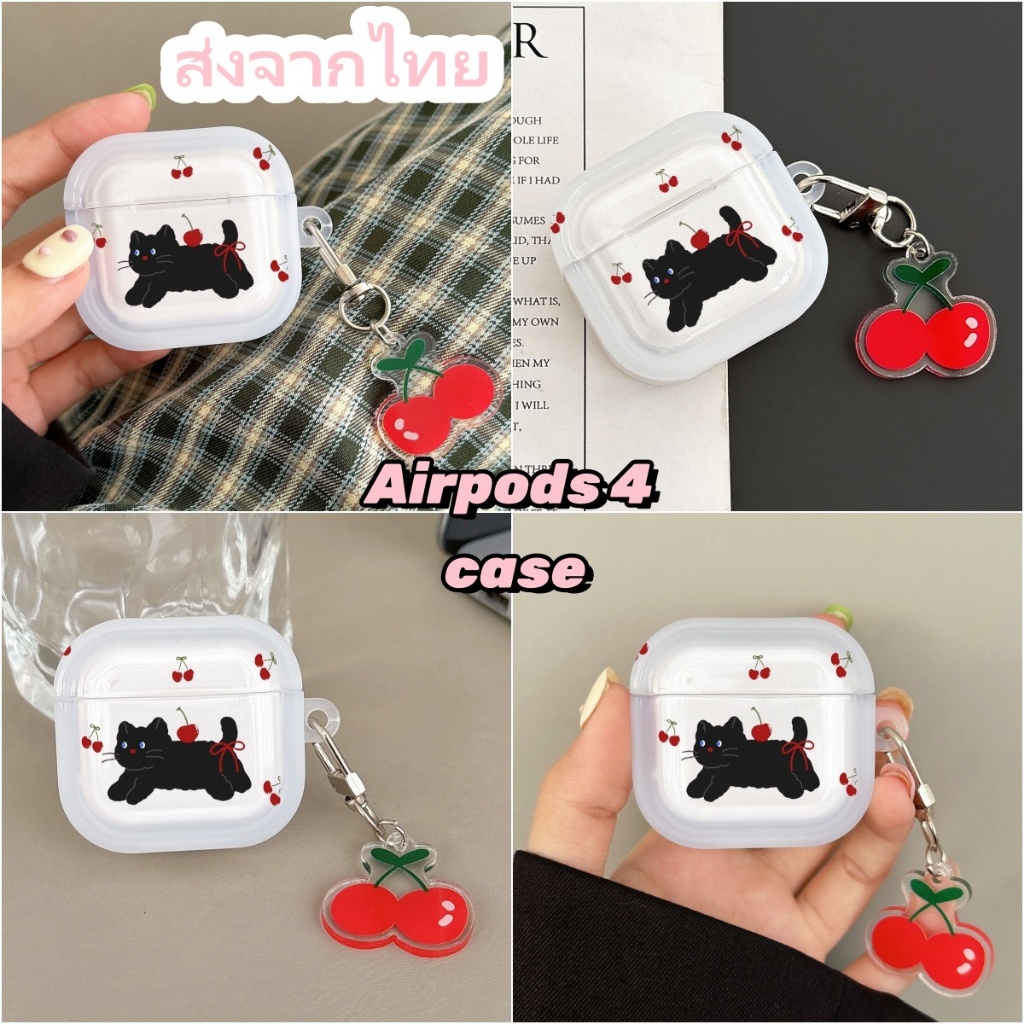 จัดส่งทันที Airpods 4 ซิลิโคนนิ่ม เคส pro 1 2 การป้องกันการตก น่ารัก ลูกแมว ลวดลาย เคสใส Airpod 3 2021 Airpods 2 case
