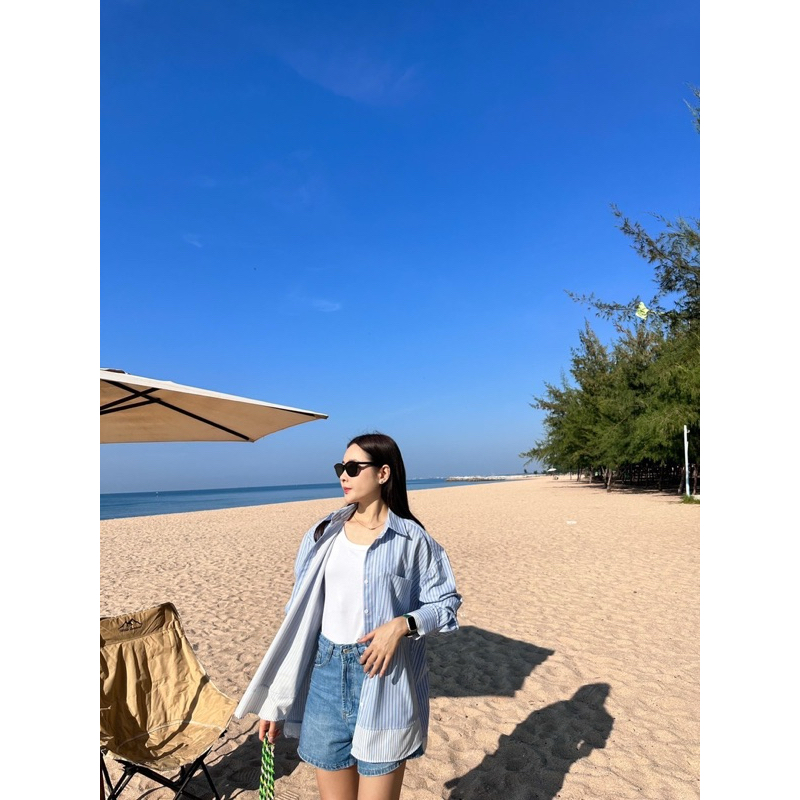 Blue striped shirt เสื้อเชิ้ต
