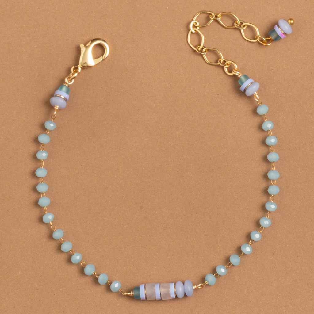 SKY BLUE WISH BEADED BRACELET