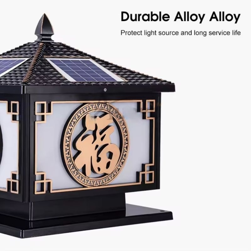 Solar เสาประตูรั้ว .Alloy. สไตล์จีน.