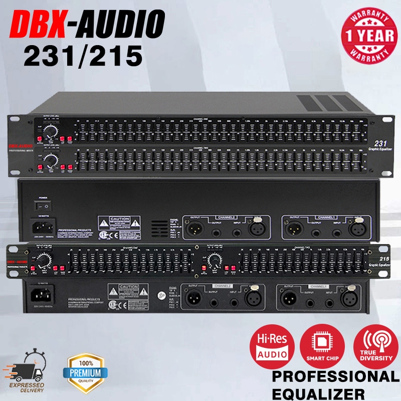 DBX-AUDIO 215/215SUB / 215S / 231/231SUB  Dual Channel 15 Band Equalizer โปรเซสเซอร์เสียงที่ดีที่สุด