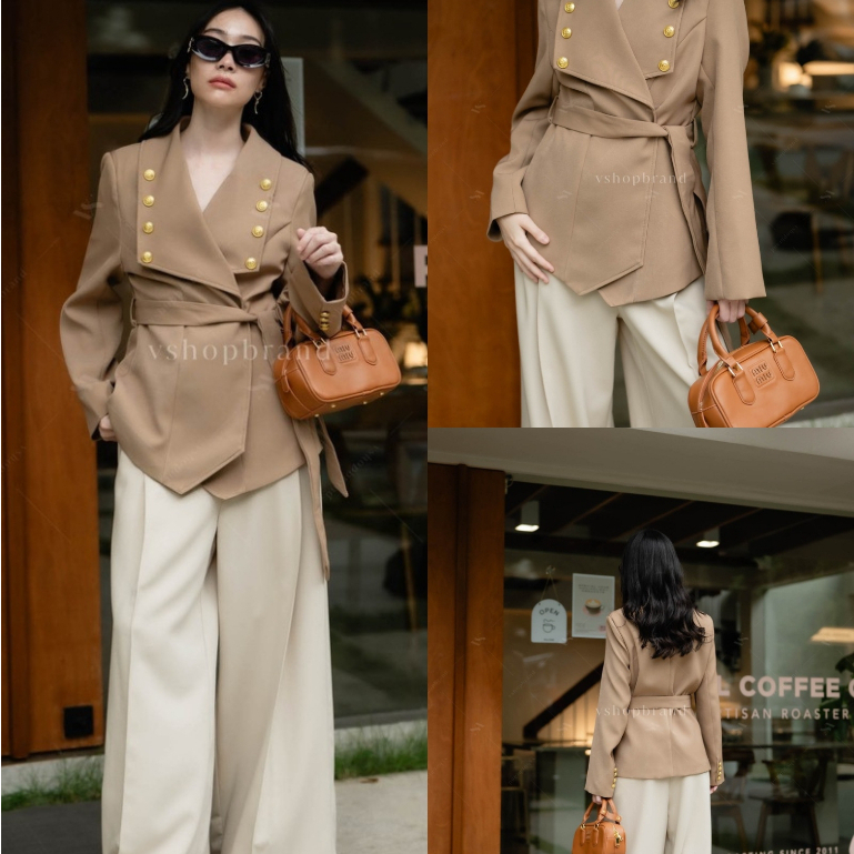พร้อมส่ง เสื้อสูทกระดุมทอง+เชือก งานผป้าย vshopbrand