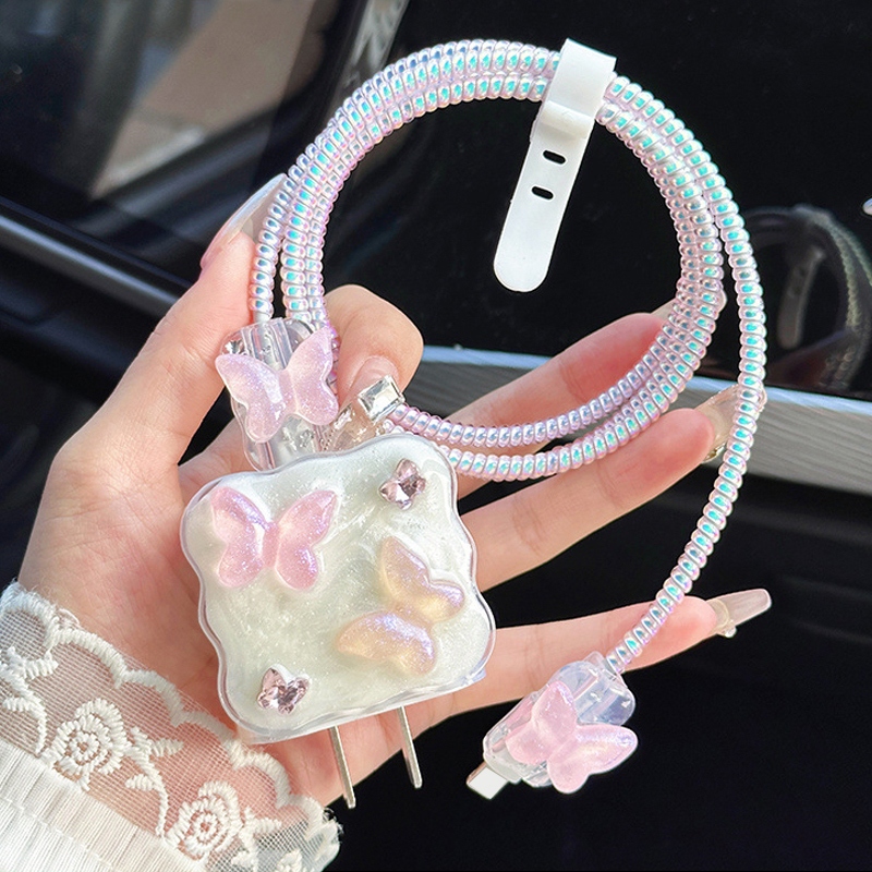 (1ชุด5ชิ้น) เคสถนอมสายชาร์จ 3D น่ารัก สำหรับ Charger Protector เคสป้องกันสายชาร์จแบบสร้างสรรค์เหมาะสำหรับ IP - รูปที่ 6