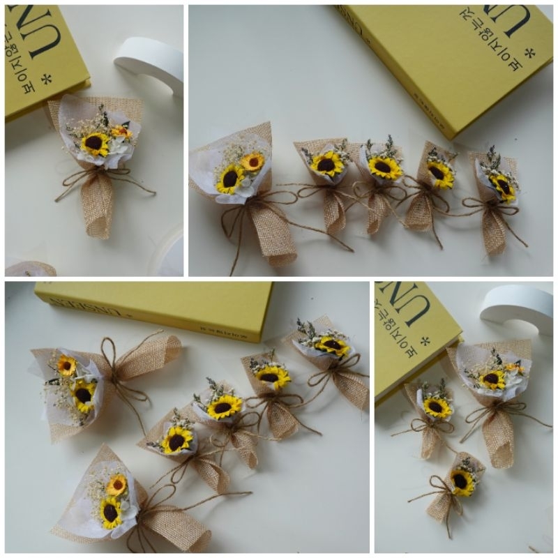 Memoryofflower•ดอกไม้จิ๋วห่อช่อ ทานตะวัน กุหลาบ เดซี่