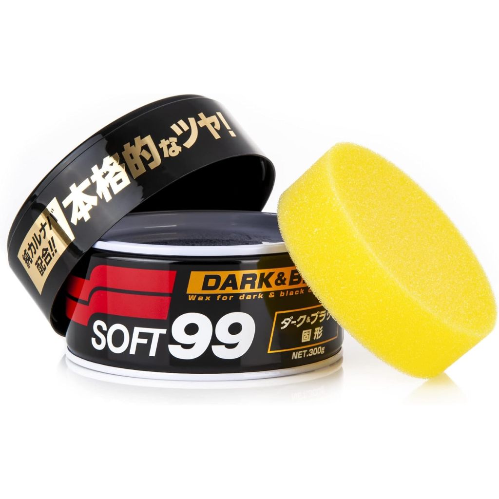 SOFT99 WAX New Soft99 ดาร์ก & แบล็ค 300g พร้อมฟองน้ำ – สำหรับการปกป้องและเพิ่มเงาให้กับสีรถยนต์
