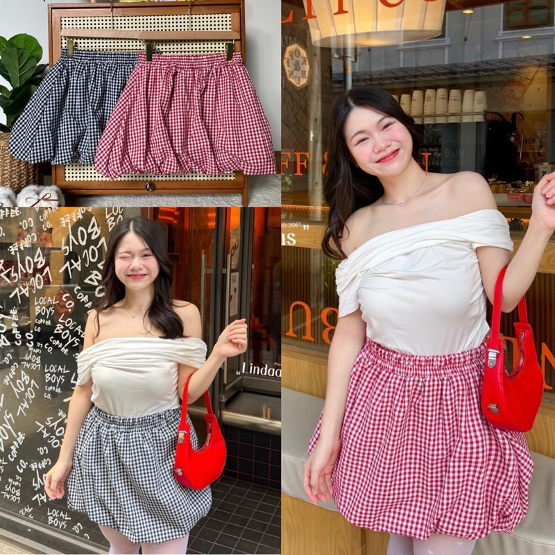 /LD/ กระโปรงสาวอวบ กระโปรงบอลลูน ลายสก็อต เฟสทีฟสุดๆ #เสื้อผ้าไซส์ใหญ่ สาวอวบอ้วน พลัสไซส์