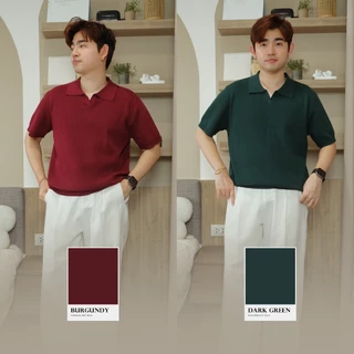 PUNCHING KNIT POLO - เสื้อโปโลผ้าไหมพรมทอลายฉลุ
