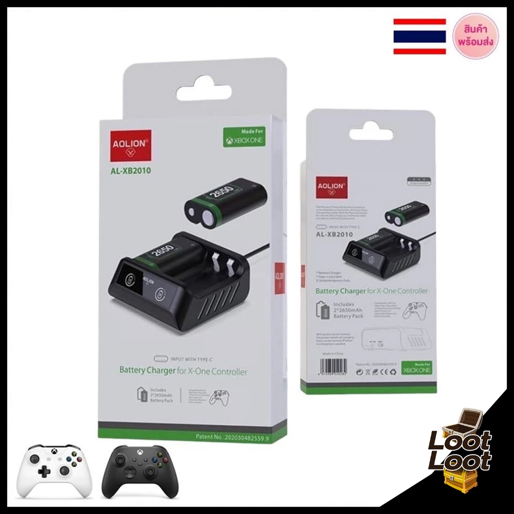 Aolion แบตเตอรี่ XboxOne & XboxSeriesS/X แบต 2 ก้อน + แท่นชาร์จ 2650 mAh