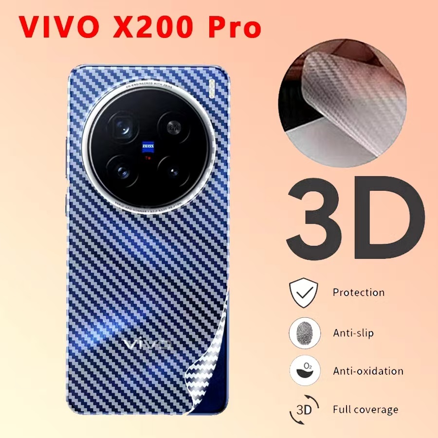 Vivo X200 Ultra 5G/X200Proตรงรุ่น(พร้อมส่งในไทย)ฟิล์มหลังลายเคฟล่าVivo X200/Vivo X200 Pro