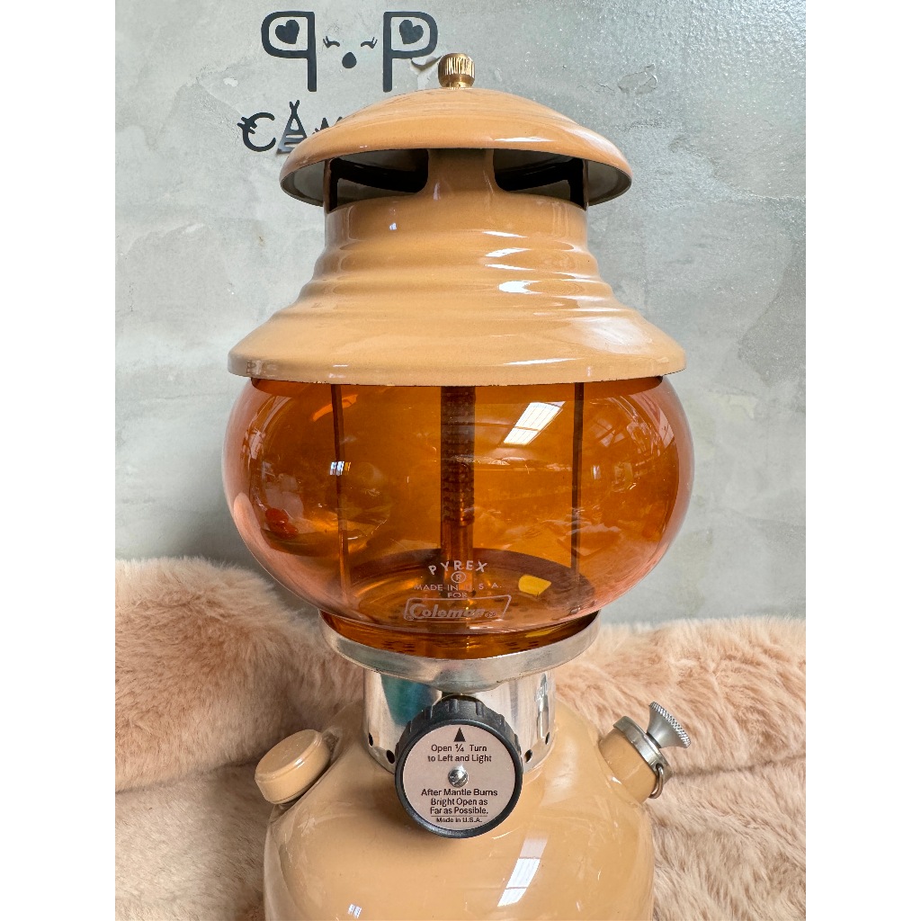 โป๊ะตะเกียง Coleman สำหรับ รุ่น 200a ทรงป่องแก้วทนไฟ แปลกใหม่ แก้วสีAmber