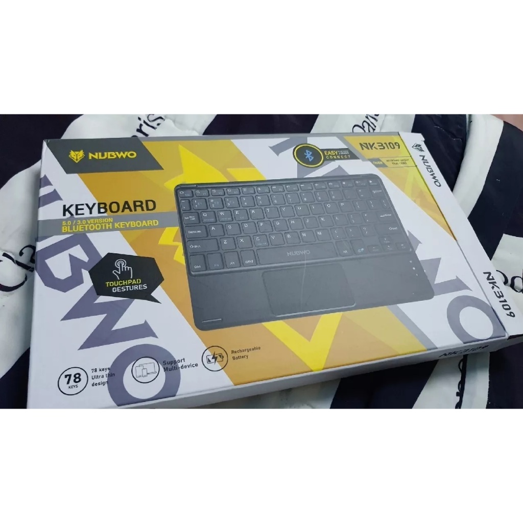 ส่งจากไทย NUBWO NKB-109 Bluetooth Keyboaoard+Touchpad 78Key คีย์บอร์ดบลูทูธ เชื่อมง่าย พกพาง่าย มีแบ