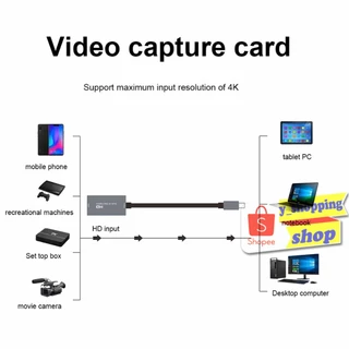 Video Capture Card HD การ์ดจับภาพวิดีโอ USB 3.0/TYPE-C 4K 30HZ บันทึกวิดีโอความละเอียดสูง