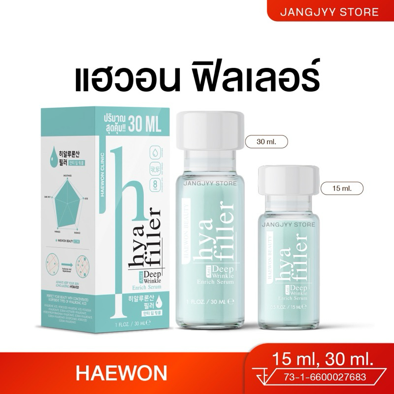 ไฮยาฟิลเลอร์ แฮวอน ฟิลเลอร์แบบทา Hya Filler Haewon ลดริ้วรอย ตีนกา รอยเหี่ยวย่น