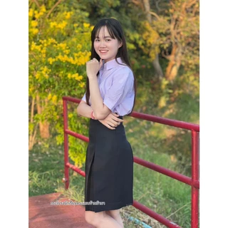 กระโปรงทวิส2 สีกรมเข้มตราน้านา ตีเกร็ด 5.5 (แจ้งรับบิล กรุณาหมายเหตุก่อนยืนยันคำสั่งซื้อ)