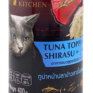 PET8 อาหารแมว รุ่น Black cat CATZ KITCHEN หอม อร่อย ทำจากเนื้อปลาแท้ 400g ***อาจมีกระป๋องบุบ จากขนส่ง***