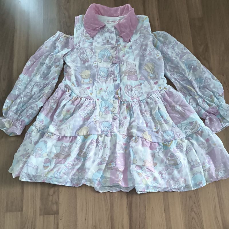 เดรส macaron homebeth sz.free size มือ1 ลายการ์ตูน