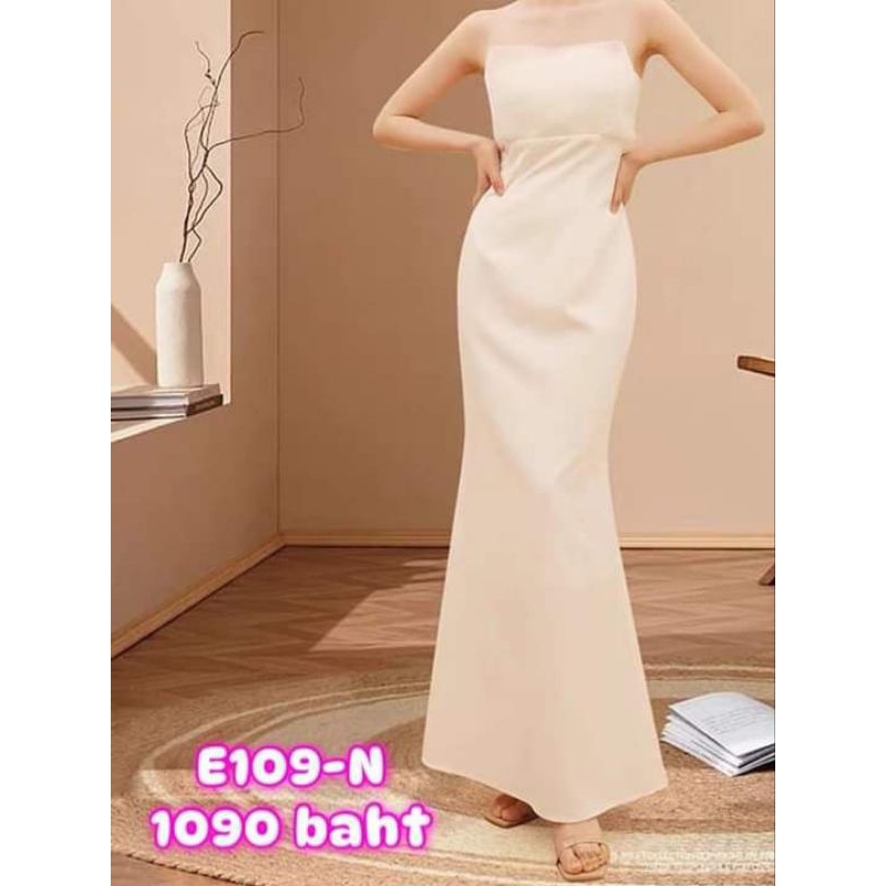 ชุดเจ้าสาว E109-N ชุดแต่งงาน ชุดพรีเวดดิ้ง งานหมั้น ชุดสวย งานเนียบ ผ้าดี มินิมอล พร้อมส่ง E109