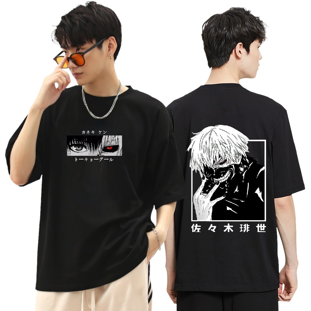 Flash Sale อนิเมะ Jujutsu kaisen Gojo Satoru ถนน ผ้าฝ้ายแท้ เสื้อยืด ขนาดบวก COD