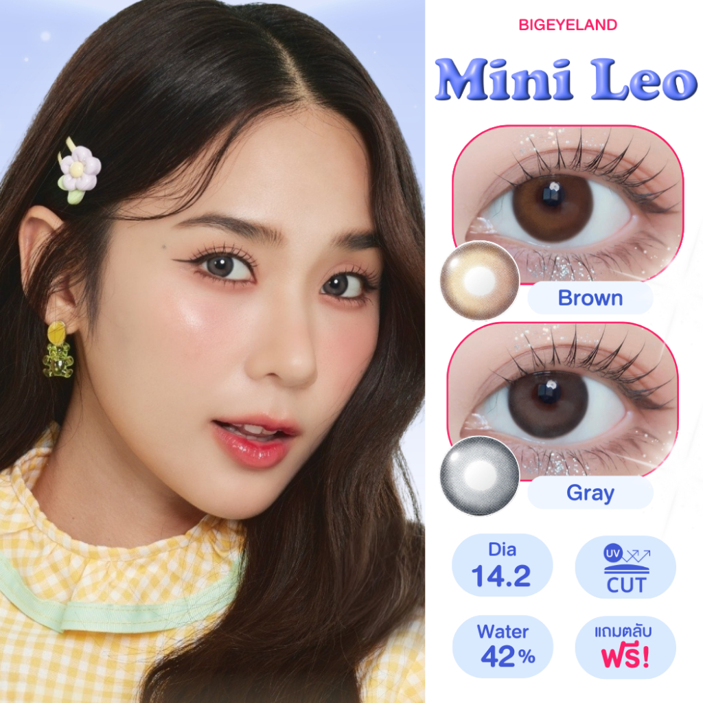 คอนแทคเลนส์ Mini Leo Brown / Gray (Lovely) ขนาดมินิ