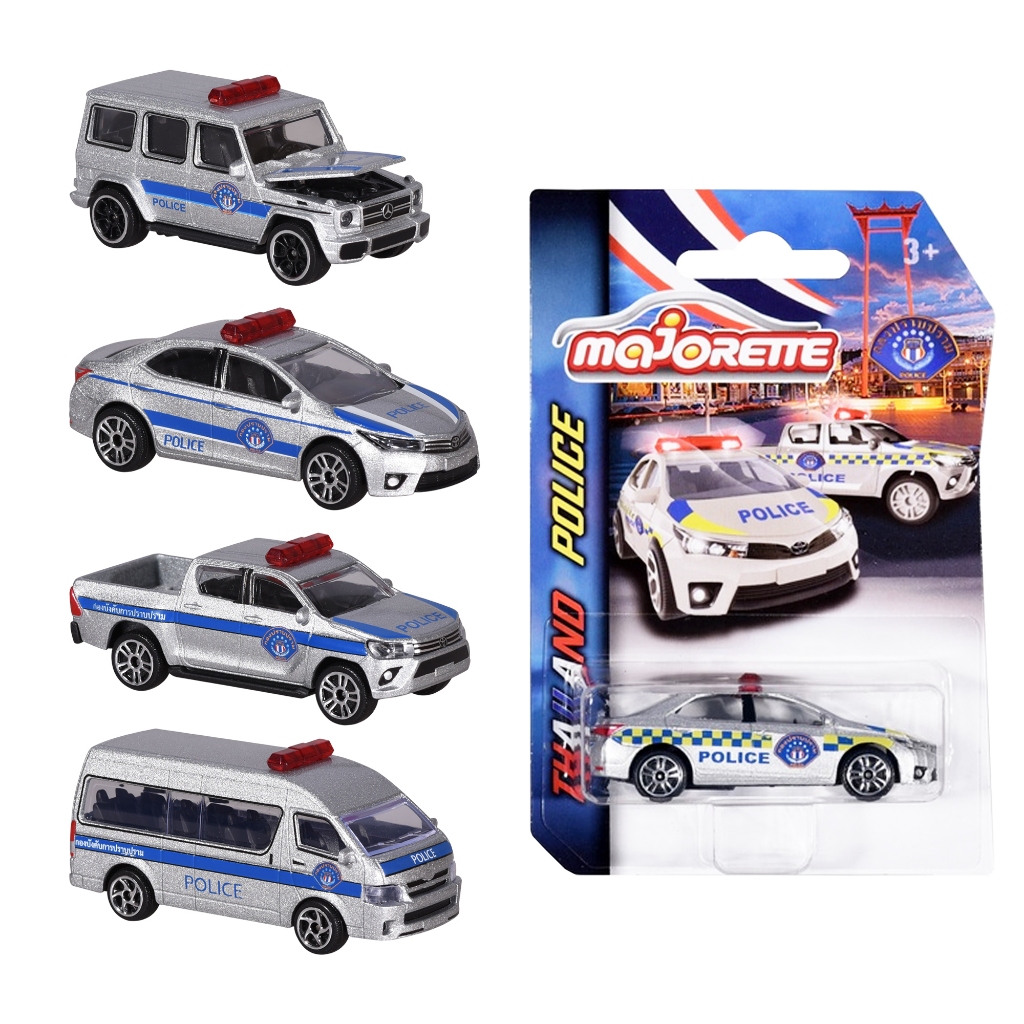 Majorette Police cars รถตำรวจ โมเดลรถเหล็ก มาจอเร็ตต์ รถเหล็ก ขนาด 1/64 โมเดลรถ แพ็คเกจชำรุด