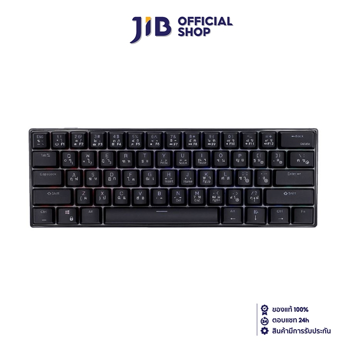 WIRELESS KEYBOARD (คีย์บอร์ดไร้สาย) ROYAL KLUDGE RK61 (BLACK) (RK RED SWITCH - RGB LED - EN/TH)