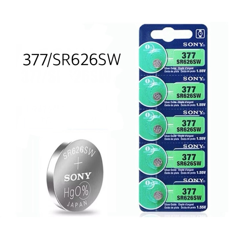 ถ่านSONY SR626SW/377 แผงบรรจุ5ก้อน(ของใหม่ไฟแรง) สินค้า