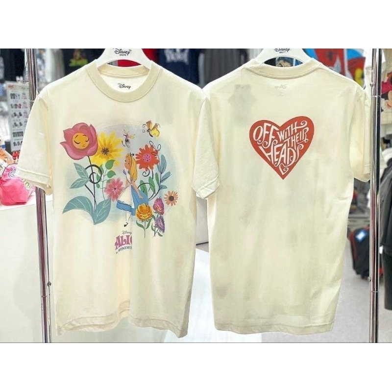 เสื้อDisney ลาย Alice in Wonderland สีครีม ลิขสิทธิ์แท้ ( TMX-107 )