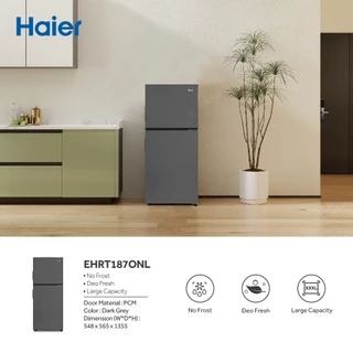 Haier ตู้เย็น2ประตู Non-Inverter ขนาด 6.6Q ความจุ187 L รุ่น EHRT187ONL
