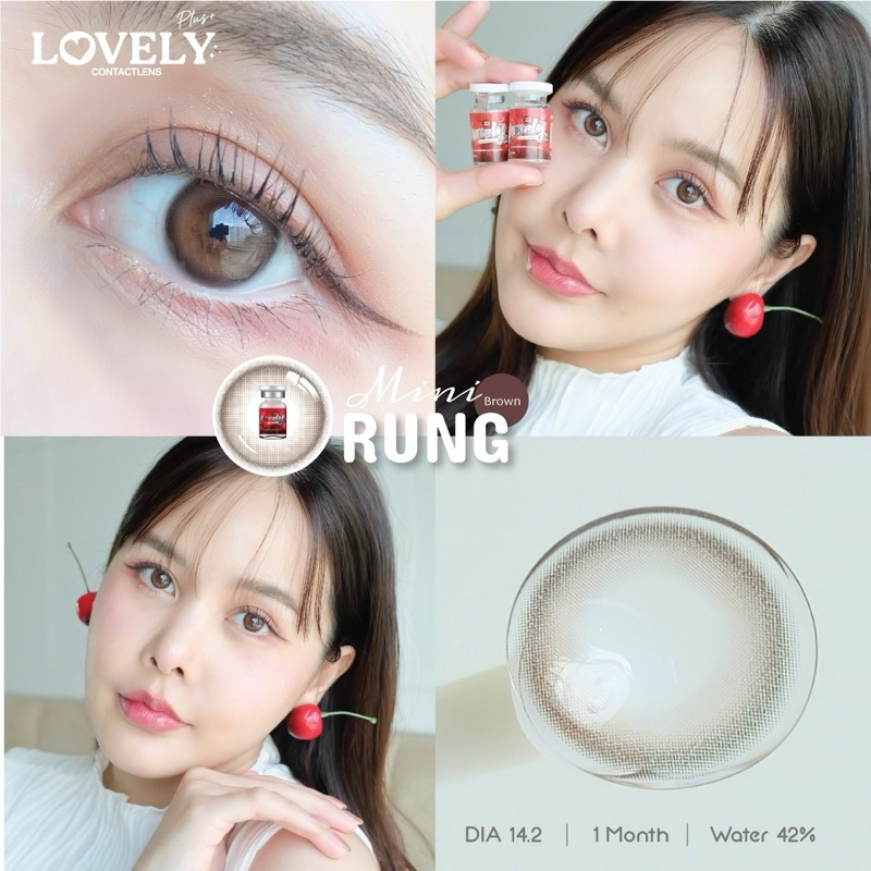 คอนแทคเลนส์ Mini Rung Gray / Brown (Lovely) ขนาดมินิ รูปที่ 2