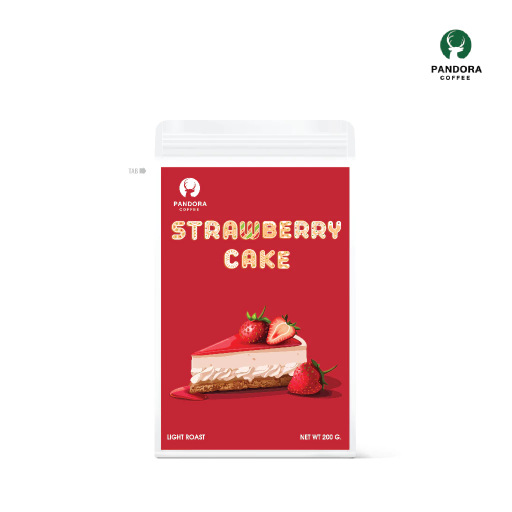 Pandora Coffee เมล็ดกาแฟ Strawberry Cake คั่วอ่อน Light Roast 200 กรัม