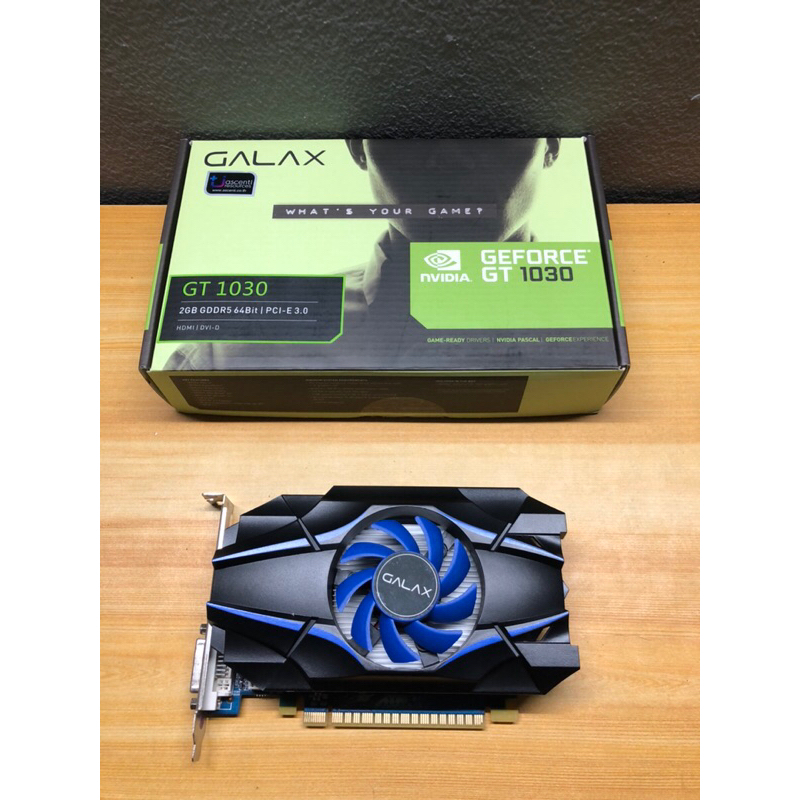 (การ์ดจอ) GALAX GEFORCE GT 1030-2GB GDDR5 มือสองใหม่สภาพสวยใช้งานได้ปกติเทสก่อนส่งให้ค่ะมีกล่องมีประ