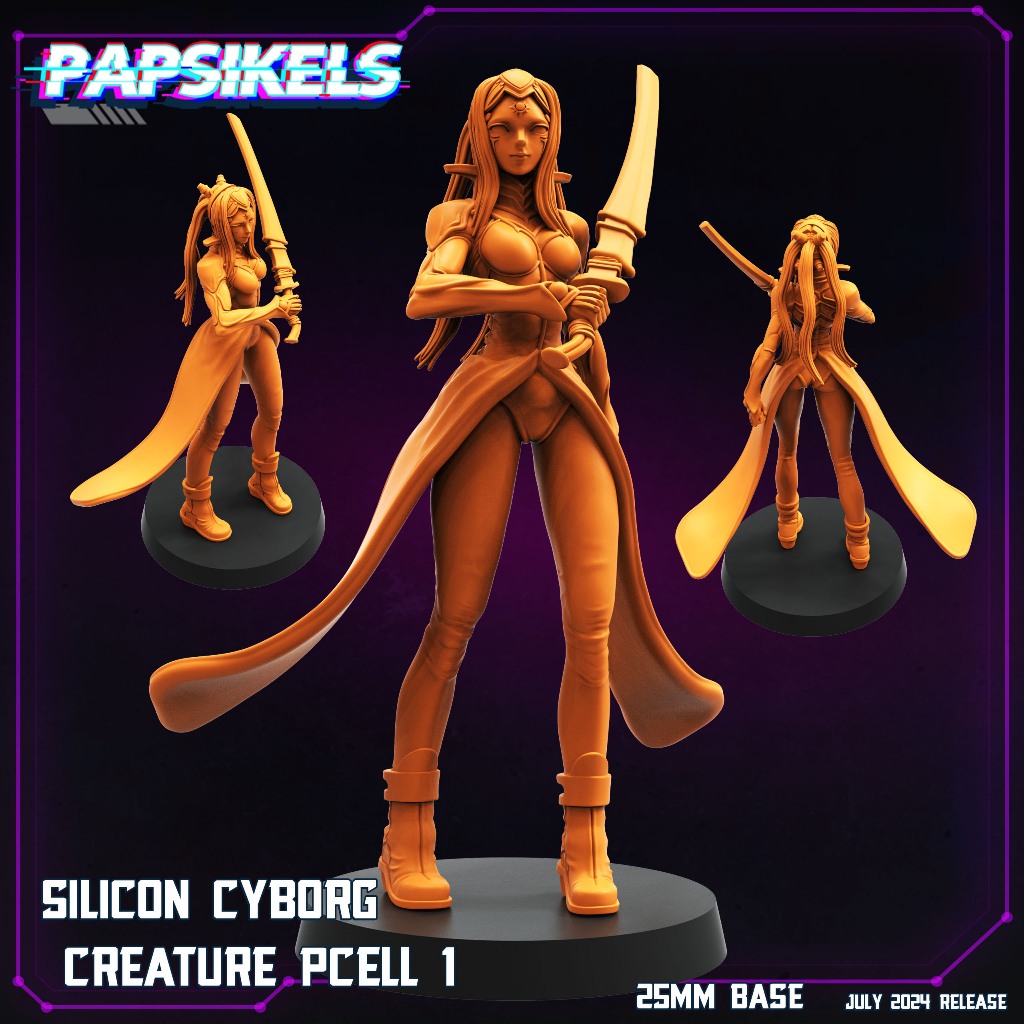 Silicon Life Pcell [1] - Blame - Construct Humanoid / 32mm scale 3D printed miniature PSK