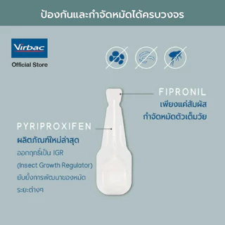 Virbac - 3 X เอฟฟิโปร ดูโอ้ [Effipro® Duo Spot-on S (1-6 kgs) - 4 tubes /0.5 ml each x 3 packs] ผลิตภัณฑ์กำจัดหมัด แมว