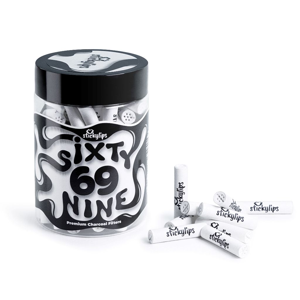 Stickylips® 69x Activated charcoal filters | Slim Size 6mm | Premium filter Tips - White Edition