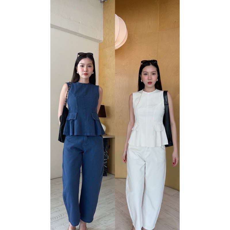 tshop Street style denim” รุ่นนี้เป็นผ้ายีนส์นะคะสาวๆ ดีเทลทั้งชุดคือลงตัวมาก เสื้อเข้าเอวสวยกำลังดี