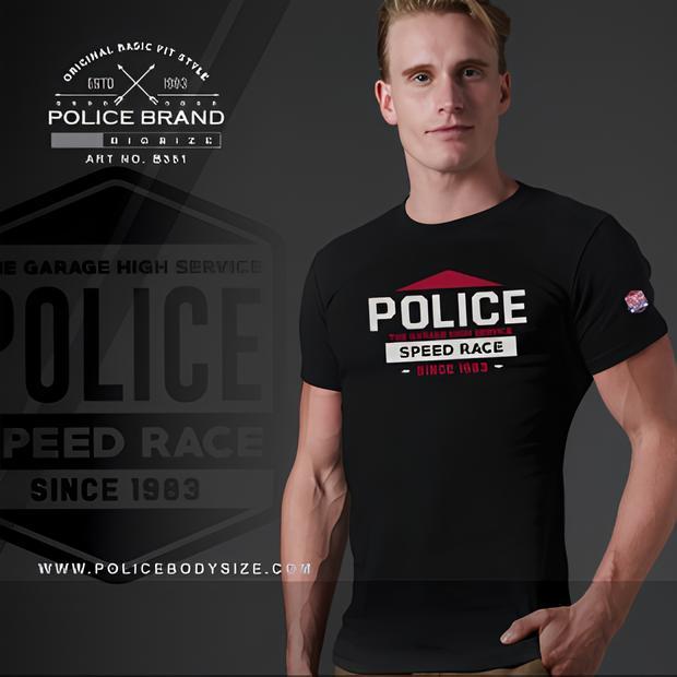 Police Bigsize ทรง Slim fit พอดีตัว สีขาว,ดำ,เทา (B351)