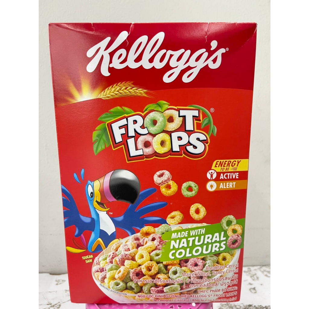 Kellog's Froot Loops Breakfast Cereal เคลล็อกส์ ฟรูตลูปส์ อาหารเช้าซีเรียลธัญพืช 285 กรัม