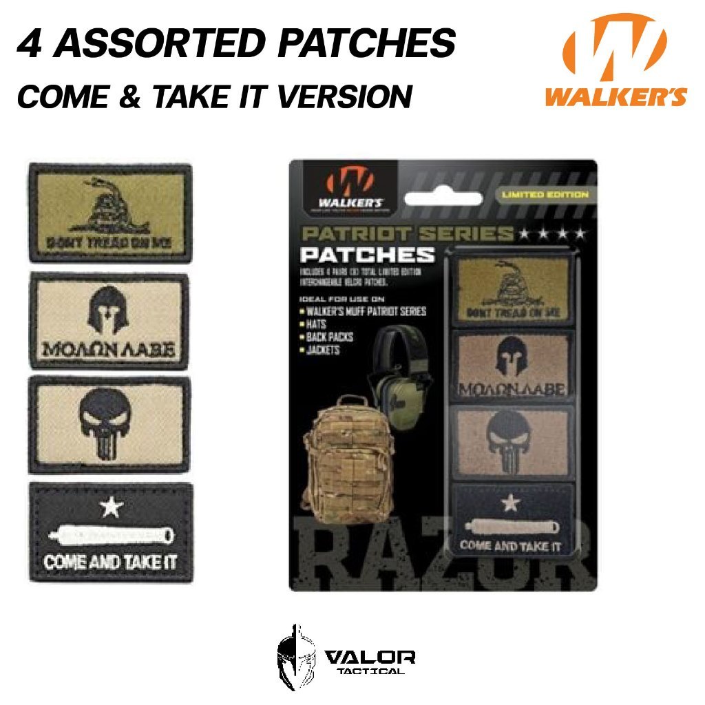 Walker - Patriot Patch Kit แพทช์ แผ่นแพทช์ 4 ลาย ติดเสื้อ ติดหมวก สําหรับติดตกแต่งเสื้อผ้า