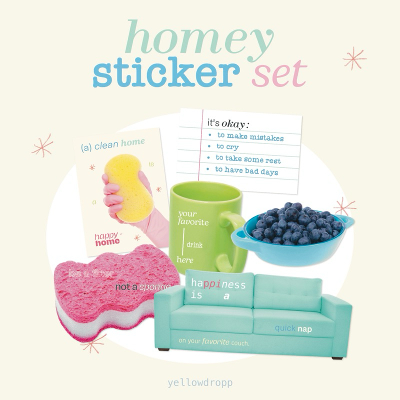 พร้อมส่ง homey sticker set (6 pieces/pack)