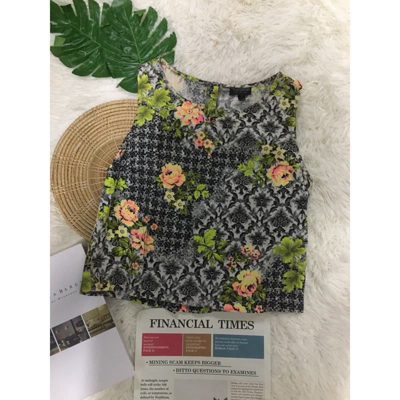 Topshop eur36 อก 36 ยาว 19" เสื้อ เสื้อแขนกุด (ZB2402-7219)