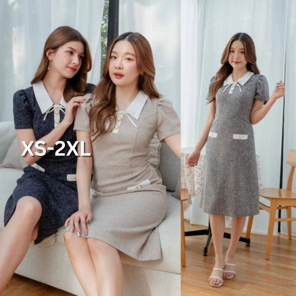 [โค้ด PINK50A ลด 50฿] ชุดเดรส PNK018 Claire Dress สวยละมุน น่ารักทุกสี ใส่ได้ทุกโอกาส ใส่ทำงาน ใส่ไปเที่ยว ใส่ออกงาน