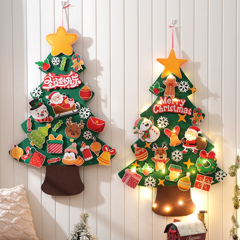 ต้นคริสต์มาส DIY 3D Christmas Tree ต้นคริสต์มาสตีนตุ๊กแก ไฟLED ทำด้วยมือสามมิติ /JT.Lifestyle